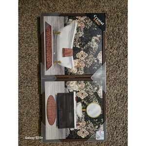 Crystal Luxe Framed Canvas Wall Art Set of 2 Bathroom Floral Decor Clawfoot Tub